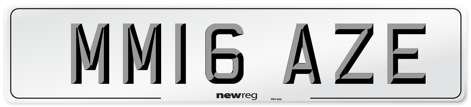 MM16 AZE Number Plate from New Reg